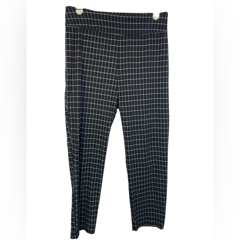 Zac & Rachel Black and White Checkered Pull On Pants Women’s Size 8